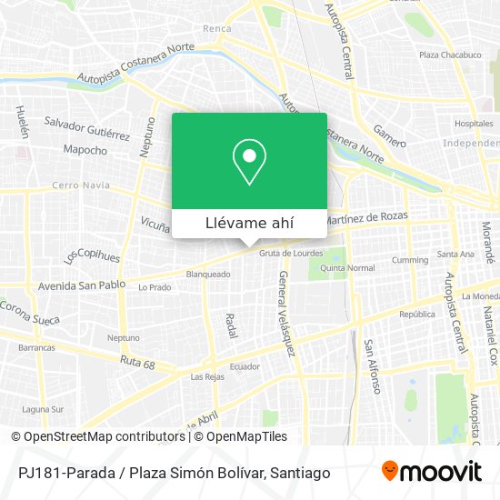 Mapa de PJ181-Parada / Plaza Simón Bolívar