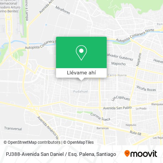 Mapa de PJ388-Avenida San Daniel / Esq. Palena
