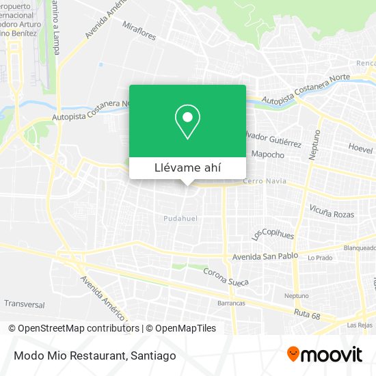 Mapa de Modo Mio Restaurant