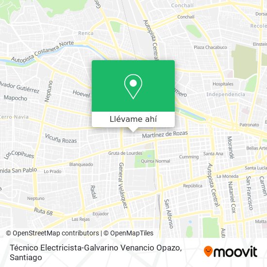 Mapa de Técnico Electricista-Galvarino Venancio Opazo