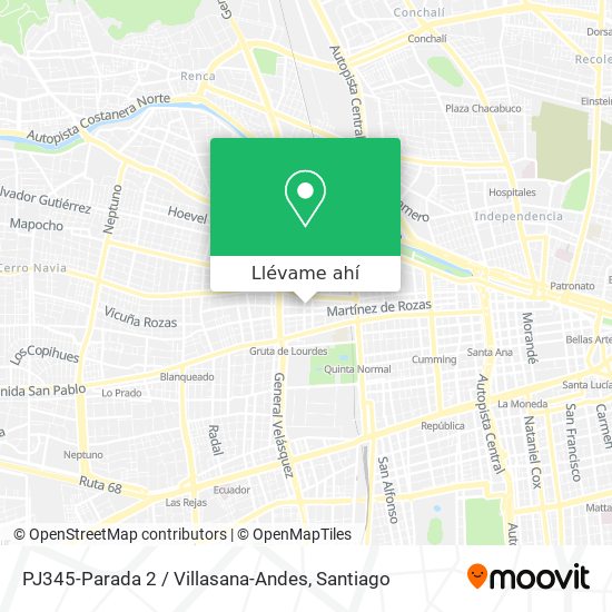 Mapa de PJ345-Parada 2 / Villasana-Andes