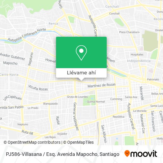 Mapa de PJ586-Villasana / Esq. Avenida Mapocho