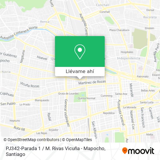 Mapa de PJ342-Parada 1 / M. Rivas Vicuña - Mapocho
