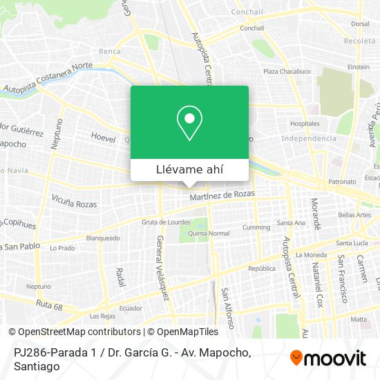 Mapa de PJ286-Parada 1 / Dr. García G. - Av. Mapocho