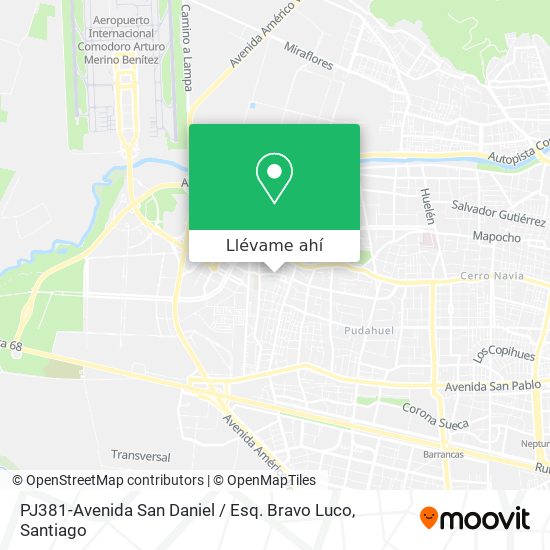 Mapa de PJ381-Avenida San Daniel / Esq. Bravo Luco