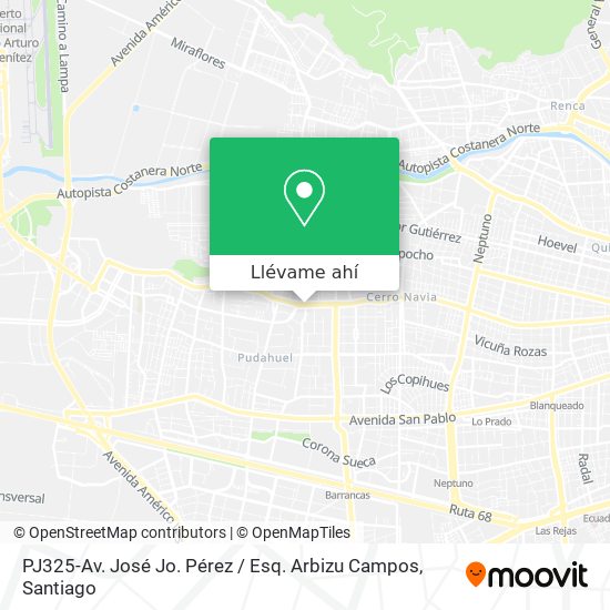 Mapa de PJ325-Av. José Jo. Pérez / Esq. Arbizu Campos