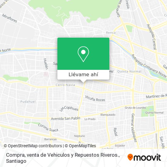 Mapa de Compra, venta de Vehiculos y Repuestos Riveros.