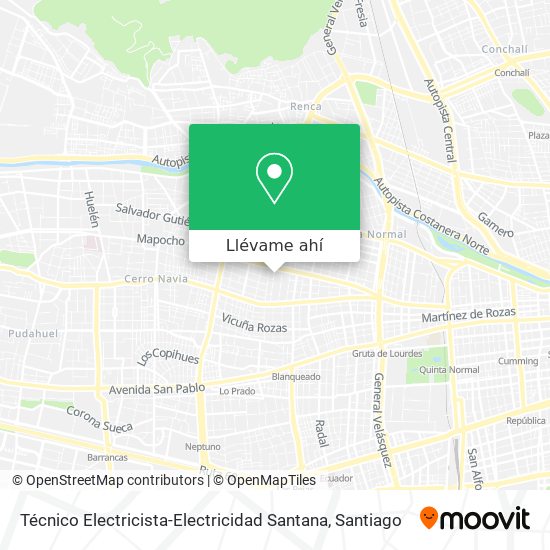 Mapa de Técnico Electricista-Electricidad Santana