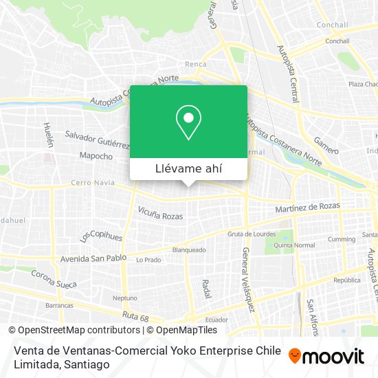 Mapa de Venta de Ventanas-Comercial Yoko Enterprise Chile Limitada