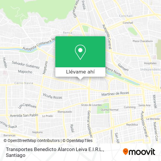 Mapa de Transportes Benedicto Alarcon Leiva E.I.R.L.