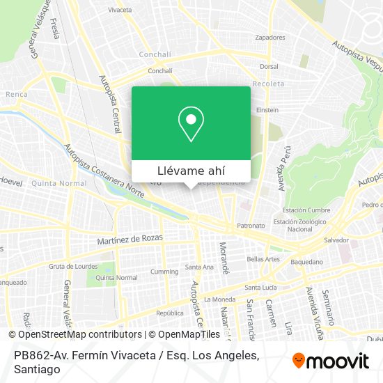 Mapa de PB862-Av. Fermín Vivaceta / Esq. Los Angeles