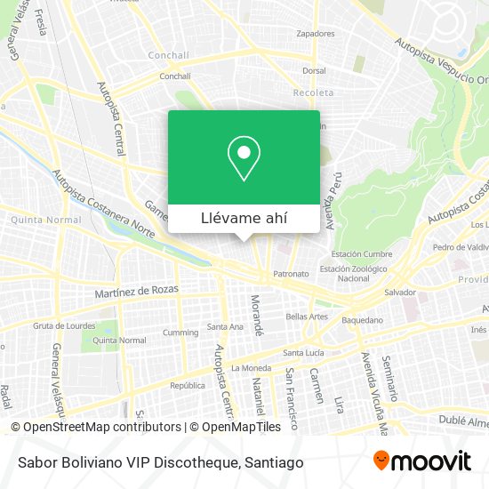 Mapa de Sabor Boliviano VIP Discotheque