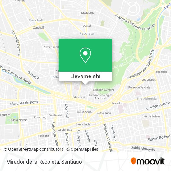 Mapa de Mirador de la Recoleta