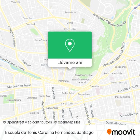 Mapa de Escuela de Tenis Carolina Fernández