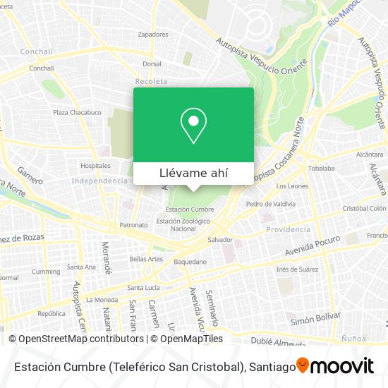 Mapa de Estación Cumbre (Teleférico San Cristobal)