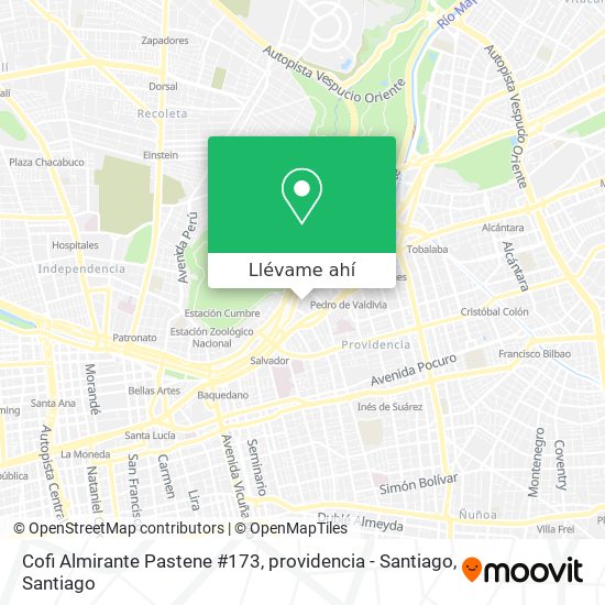 Mapa de Cofi Almirante Pastene #173, providencia - Santiago