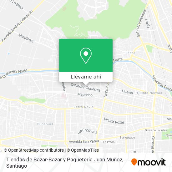 Mapa de Tiendas de Bazar-Bazar y Paqueteria Juan Muñoz