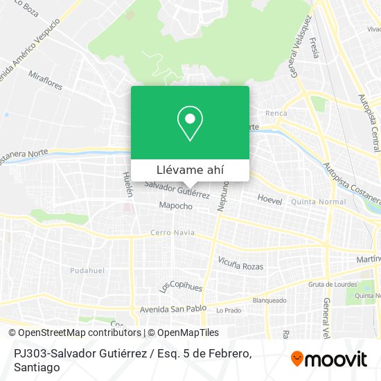 Mapa de PJ303-Salvador Gutiérrez / Esq. 5 de Febrero
