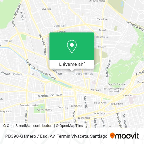 Mapa de PB390-Gamero / Esq. Av. Fermín Vivaceta