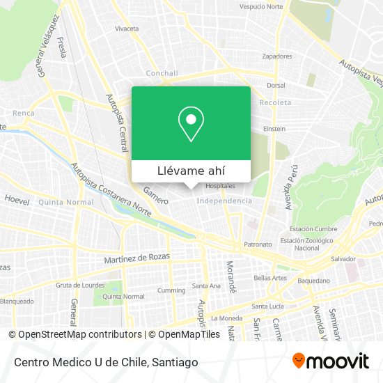 Mapa de Centro Medico U de Chile
