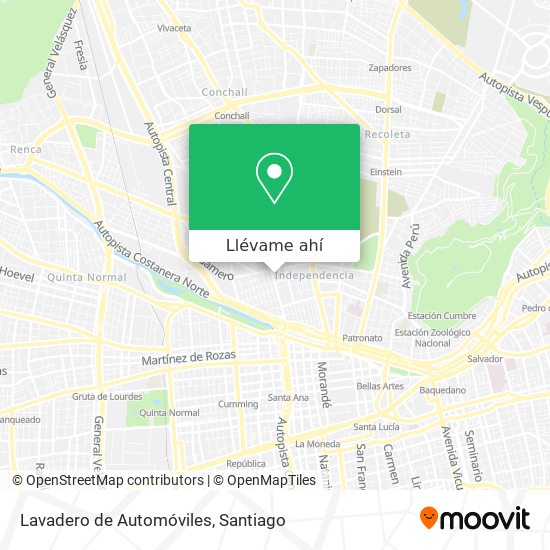 Mapa de Lavadero de Automóviles