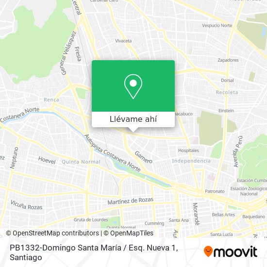 Mapa de PB1332-Domingo Santa María / Esq. Nueva 1