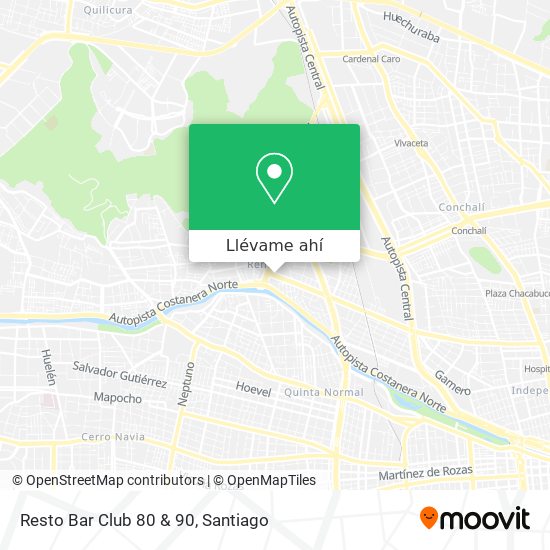 Mapa de Resto Bar Club 80 & 90