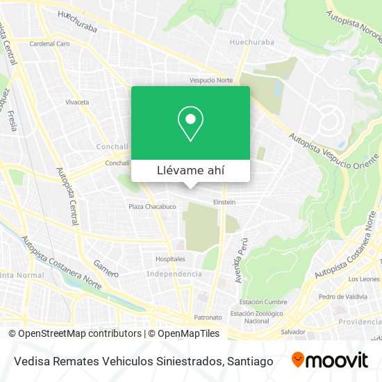 Mapa de Vedisa Remates Vehiculos Siniestrados