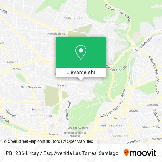 Mapa de PB1286-Lircay / Esq. Avenida Las Torres