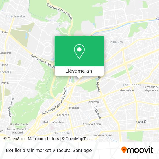 Mapa de Botillería Minimarket Vitacura