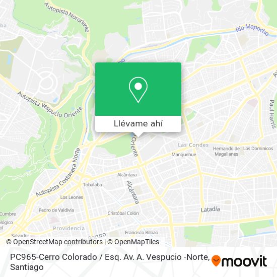 Mapa de PC965-Cerro Colorado / Esq. Av. A. Vespucio -Norte