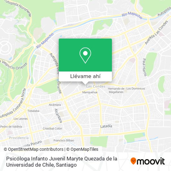 Mapa de Psicóloga Infanto Juvenil Maryte Quezada de la Universidad de Chile