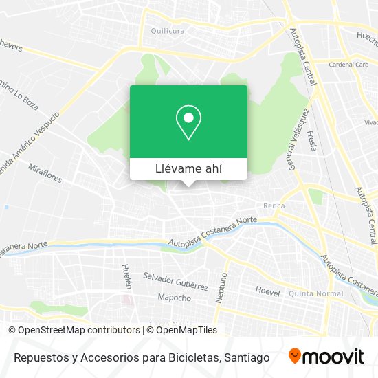 Mapa de Repuestos y Accesorios para Bicicletas