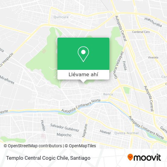 Mapa de Templo Central Cogic Chile