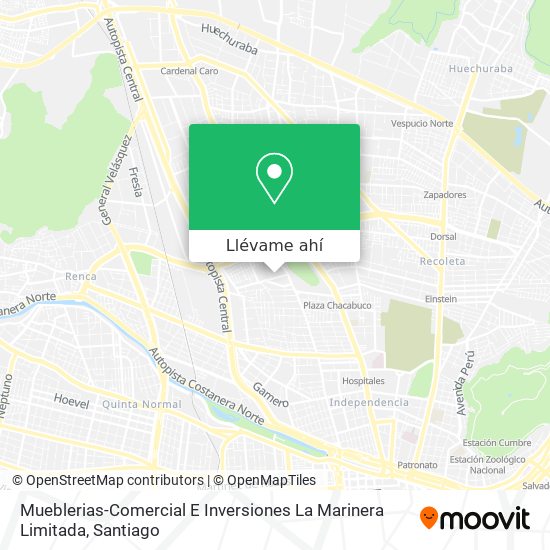 Mapa de Mueblerias-Comercial E Inversiones La Marinera Limitada