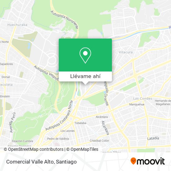 Mapa de Comercial Valle Alto