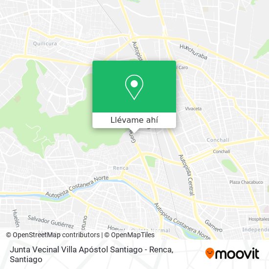 Mapa de Junta Vecinal Villa Apóstol Santiago - Renca