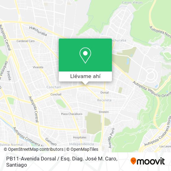 Mapa de PB11-Avenida Dorsal / Esq. Diag. José M. Caro