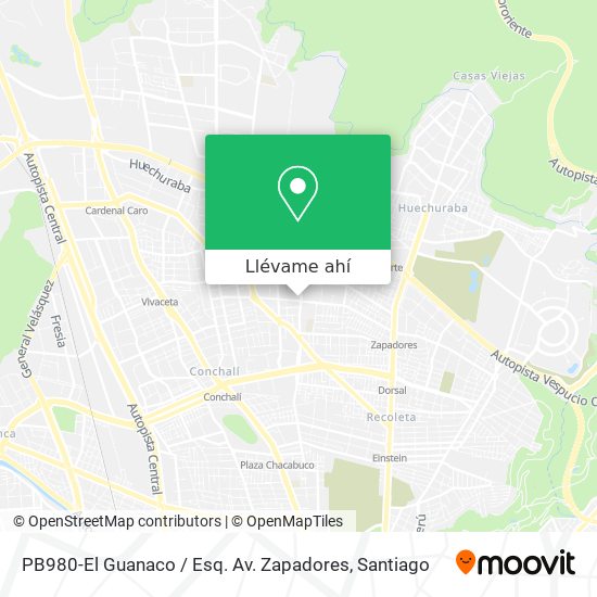 Mapa de PB980-El Guanaco / Esq. Av. Zapadores