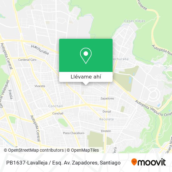 Mapa de PB1637-Lavalleja / Esq. Av. Zapadores