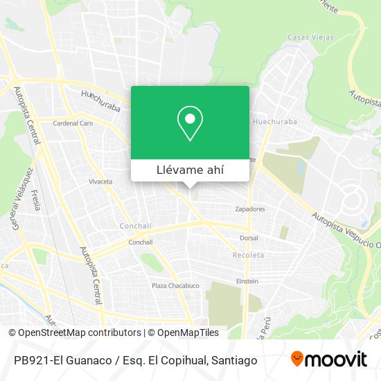 Mapa de PB921-El Guanaco / Esq. El Copihual