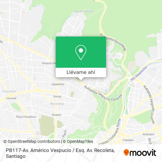Mapa de PB117-Av. Américo Vespucio / Esq. Av. Recoleta