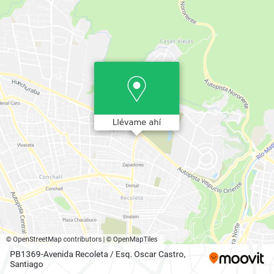 Mapa de PB1369-Avenida Recoleta / Esq. Oscar Castro