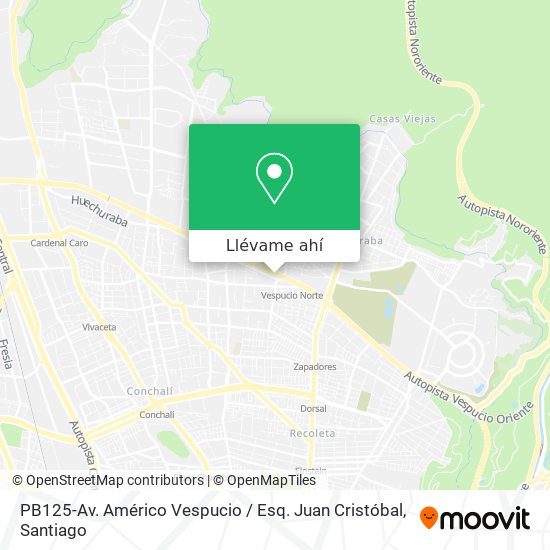 Mapa de PB125-Av. Américo Vespucio / Esq. Juan Cristóbal