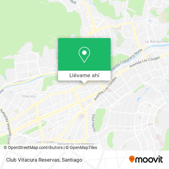 Mapa de Club Vitacura Reservas