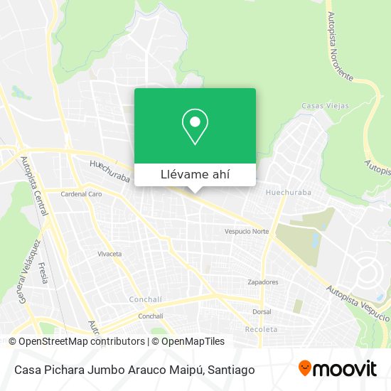 Mapa de Casa Pichara Jumbo Arauco Maipú