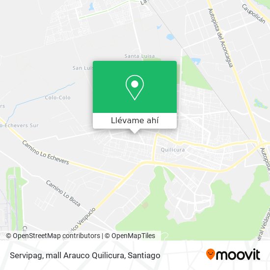 Mapa de Servipag, mall Arauco Quilicura