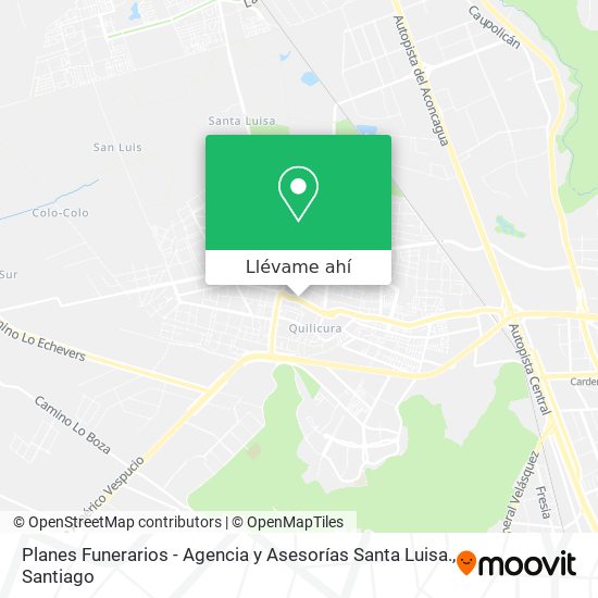 Mapa de Planes Funerarios - Agencia y Asesorías Santa Luisa.