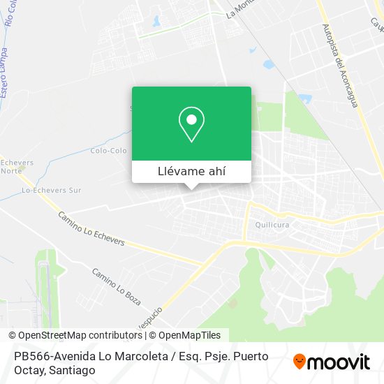 Mapa de PB566-Avenida Lo Marcoleta / Esq. Psje. Puerto Octay