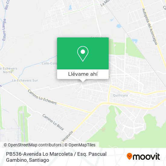 Mapa de PB536-Avenida Lo Marcoleta / Esq. Pascual Gambino